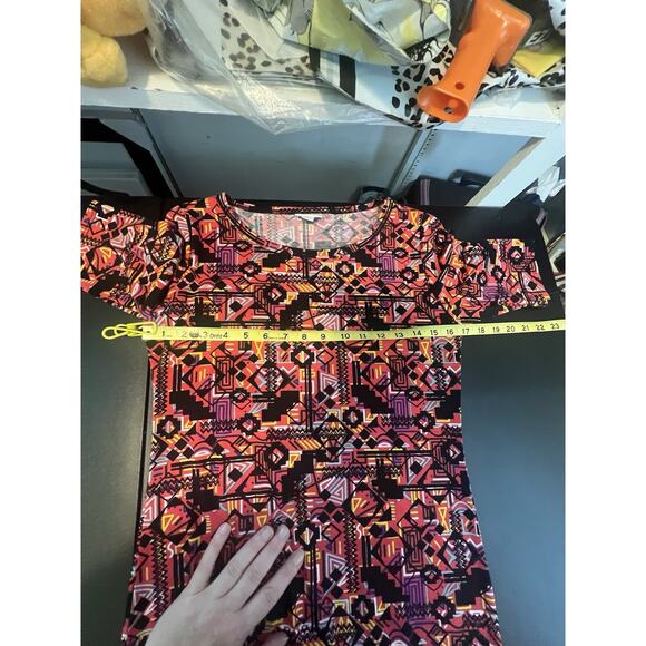 LuLaRoe Julia Dress Size Small NWT Pink & Black Geometric Bodycon Fast Shipping - Picture 5 of 11